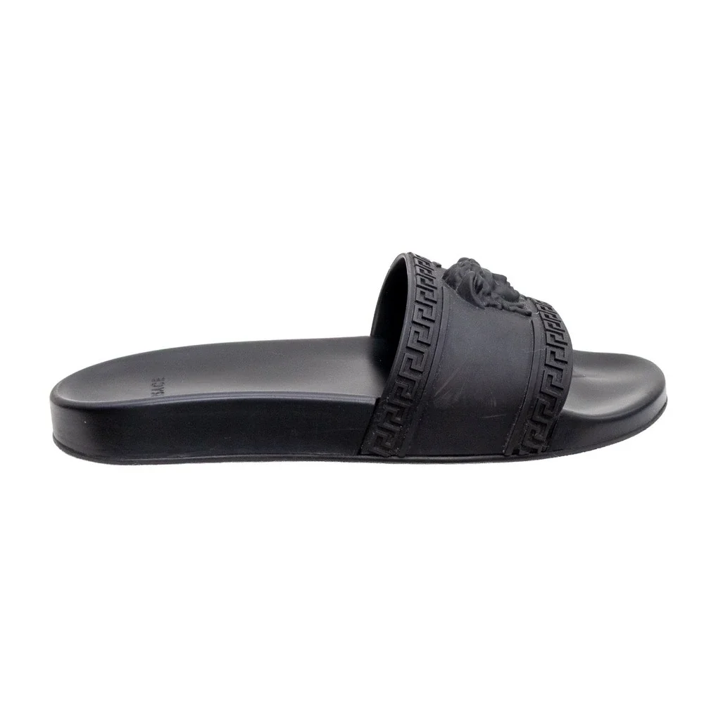 Versace‎ Medusa Rubber Slide Sandals Black Pool Slides Men's EU 42 US 9